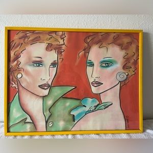 1973 David Croland pastel on paper fashion illustration